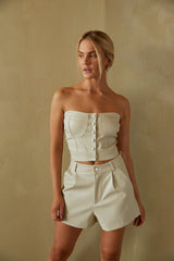 Pierce Faux Leather Shorts