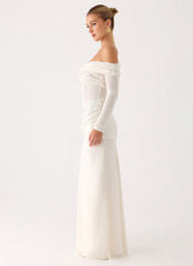 Over To You Sequin Maxi Dress - White
