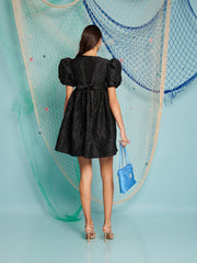Oyster Jacquard Mini Dress