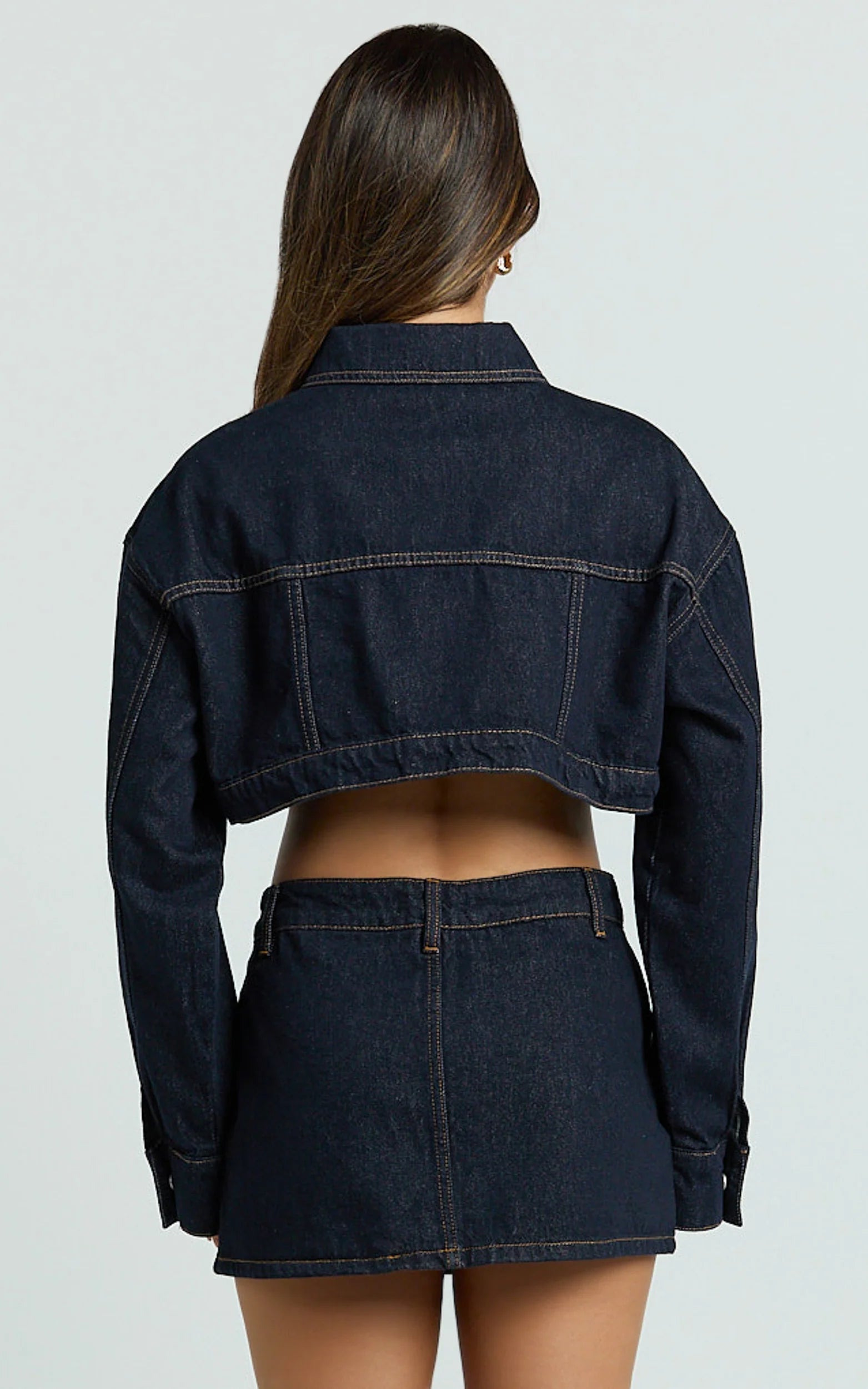 Fabia Skort - Denim Mid Rise Skort in Raw Denim Wash