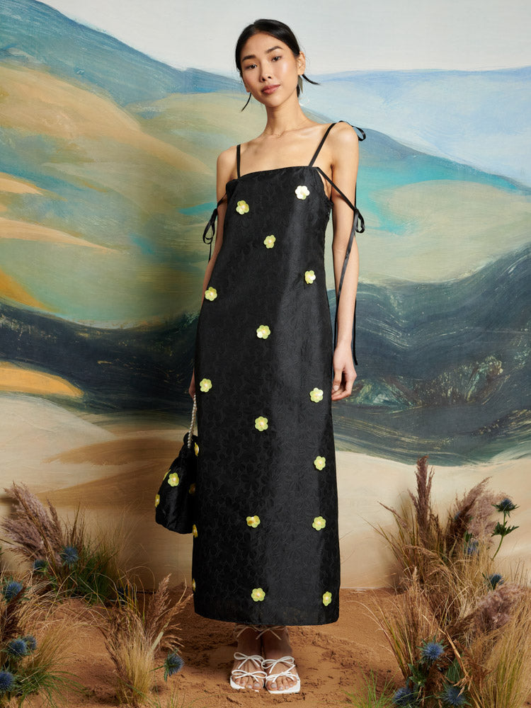 Fanciful Flower Midi Dress