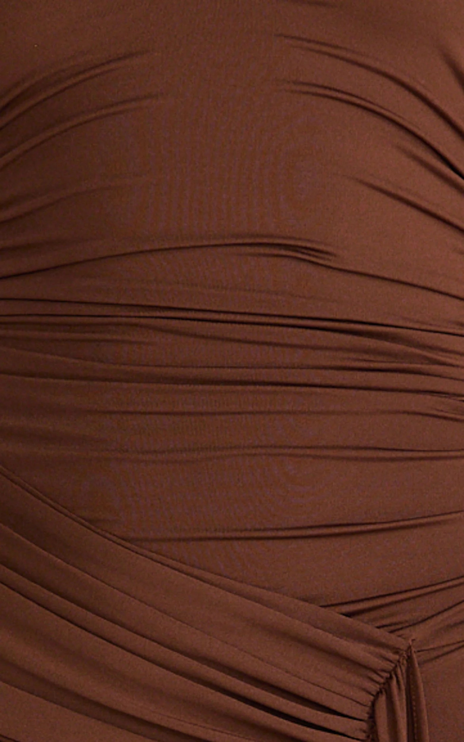 Dixie Maxi Dress - Plunge Halter Low Back Dress in Chocolate